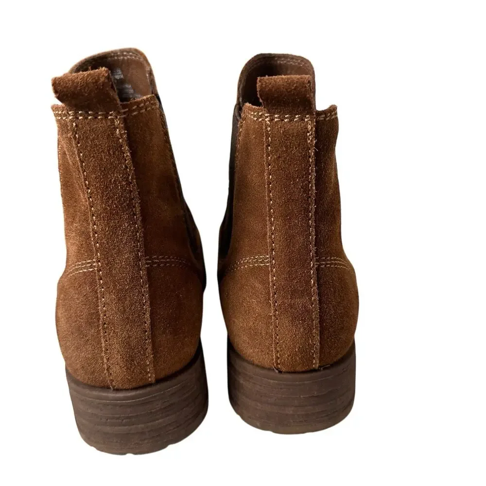 Bjorndal Brenna Chelsea Boots Brown Suede Booties Pull On Women’s Sz. 7 Comfort - Picture 13 of 16
